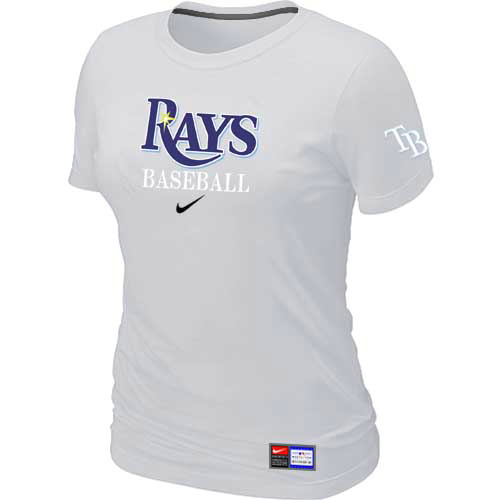 Tampa Bay Rays Nike Womens Short Sleeve Practice T Shirt White