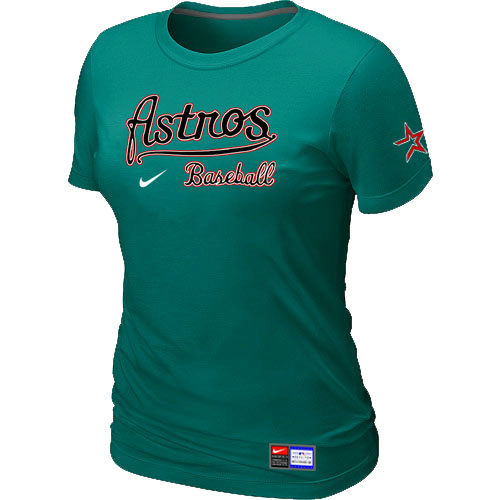 MLB Houston Astros Nike Womens Short Sleeve Practice T Shirt L-Green