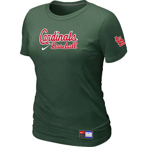 St-Louis Cardinals Nike Womens Short Sleeve Practice T Shirt D-Green
