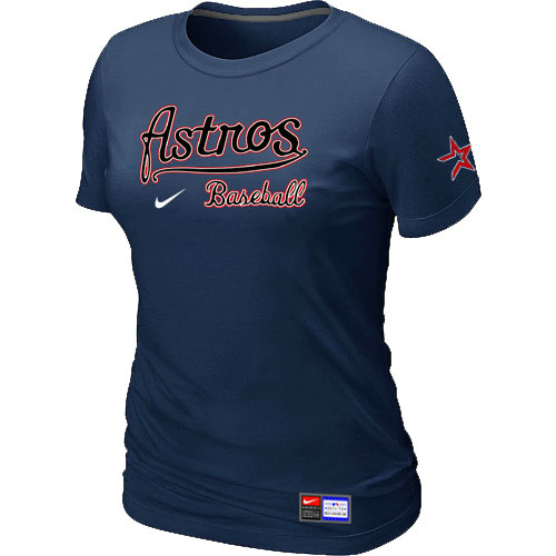 MLBHoustonAstrosD-BlueMLB Houston Astros Nike Womens Short Sleeve Practice T Shirt 