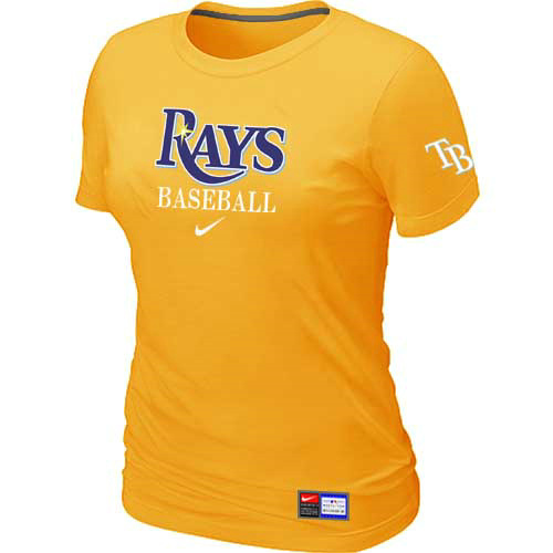 Tampa Bay Rays Nike Womens Short Sleeve Practice T Shirt Yellow 