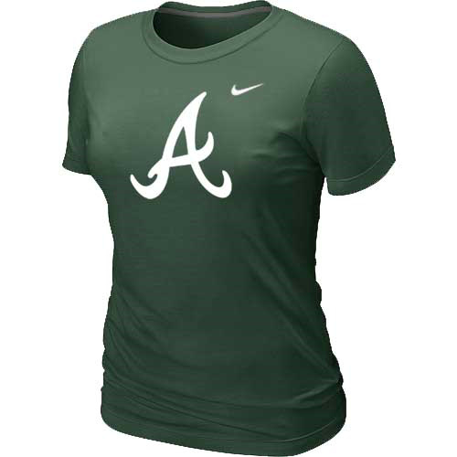 MLB Atlanta Braves Heathered Nike Womens Blended T Shirt D-Green