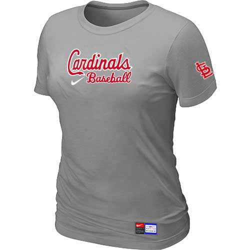 St-Louis Cardinals Nike Womens Short Sleeve Practice T Shirt L-Grey
