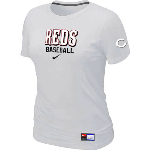 Cincinnati Reds Nike Womens Short Sleeve Practice T Shirt sWhite