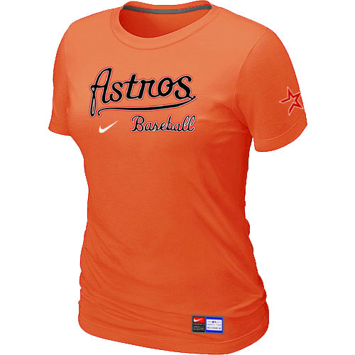 MLB Houston Astros Nike Womens Short Sleeve Practice T Shirt Orange