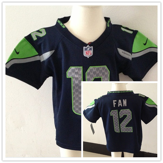 New Nike Seattle seahawks 12 Fan Blue Kids Jersey(2-4Y)