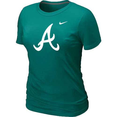 MLB Atlanta Braves Heathered Nike Womens Blended T Shirt L-Green