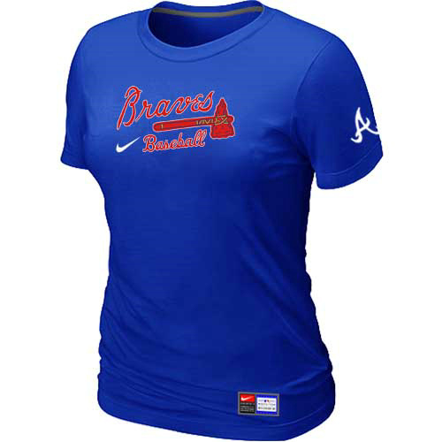 MLB Atlanta Braves Heathered Nike Womens Blended T Shirt Blue