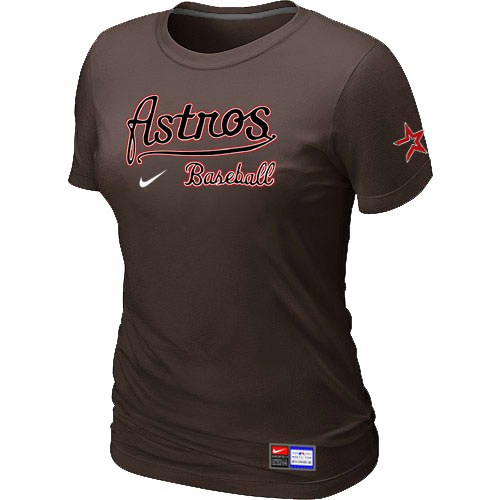 MLB Houston Astros Nike Womens Short Sleeve Practice T Shirt Brown