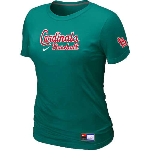St-Louis Cardinals Nike Womens Short Sleeve Practice T Shirt L-Green