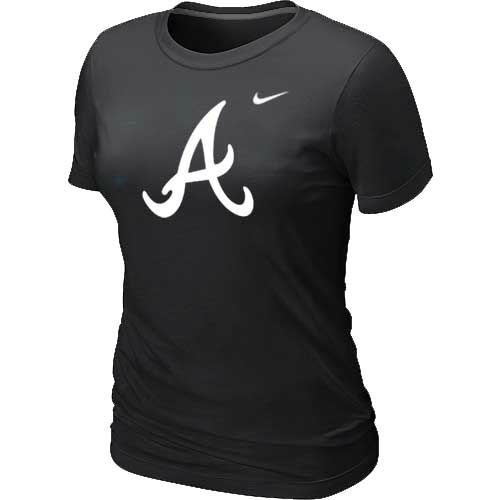 MLB Atlanta Braves Heathered Nike Womens Blended T Shirt Black