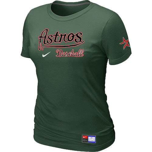 MLB Houston Astros Nike Womens Short Sleeve Practice T Shirt D-Green