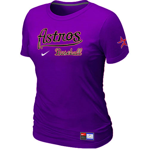 MLB Houston Astros Nike Womens Short Sleeve Practice T Shirt Purple