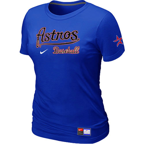 MLB Houston Astros Nike Womens Short Sleeve Practice T Shirt Blue