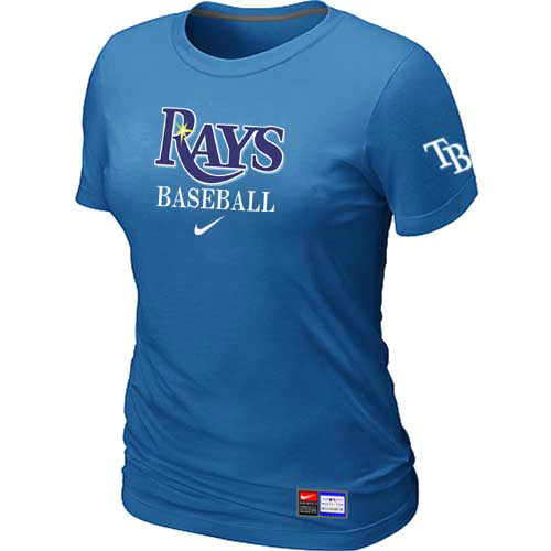 Tampa Bay Rays Nike Womens Short Sleeve Practice T Shirt L-blue
