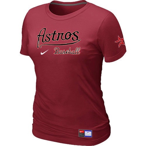 MLB Houston Astros Nike Womens Short Sleeve Practice T Shirt Red