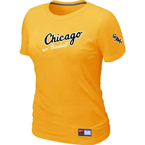 Chicago White Sox Nike Womens Away Practice T Shirt Yellow 