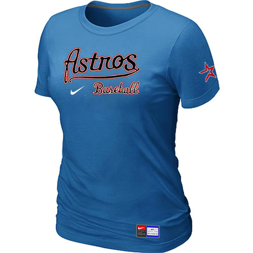 MLB Houston Astros Nike Womens Short Sleeve Practice T Shirt L-blue