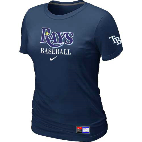 Tampa Bay Rays Nike Womens Short Sleeve Practice T Shirt D-Blue