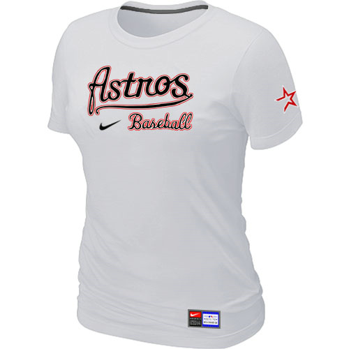 MLB Houston Astros Nike Womens Short Sleeve Practice T Shirt White