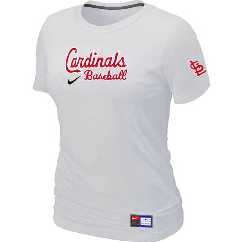 St-Louis Cardinals Nike Womens Short Sleeve Practice T Shirt White