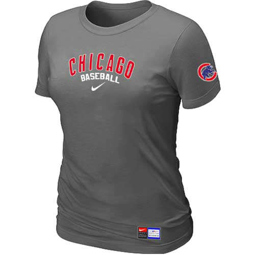 Chicago Cubs Nike Womens Short Sleeve Practice T Shirt D-Grey