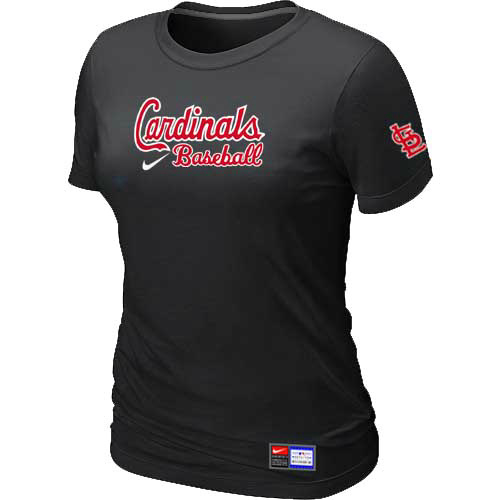 St-Louis Cardinals Nike Womens Short Sleeve Practice T Shirt Black