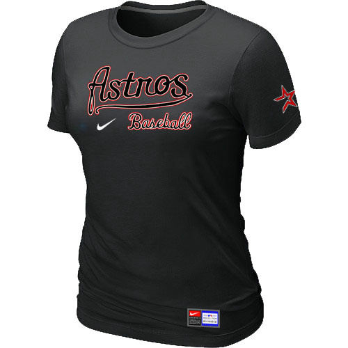 MLB Houston Astros Nike Womens Short Sleeve Practice T Shirt Black