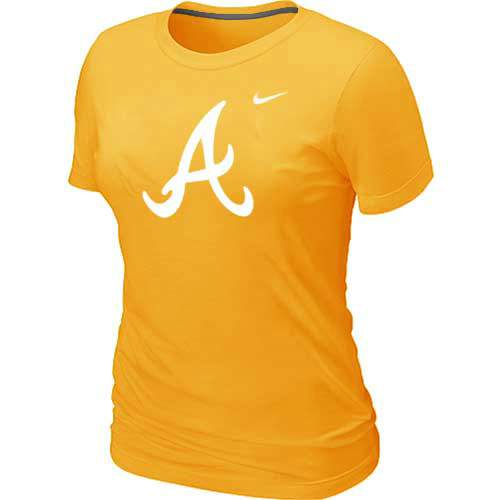 MLB Atlanta Braves Heathered Nike Womens Blended T Shirt Yellow 