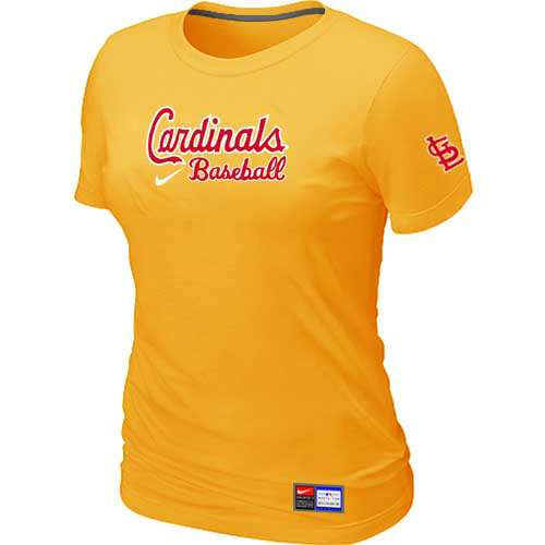 St-Louis Cardinals Nike Womens Short Sleeve Practice T Shirt Yellow 