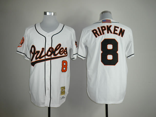 MLB Baltimore Orioles #8 Cal Ripken White Jersey