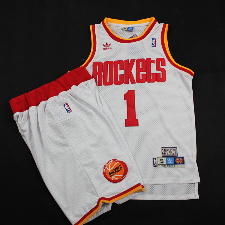 NBA Houston Rockets #1 Tracy McGrady White Jersey & Short Suit