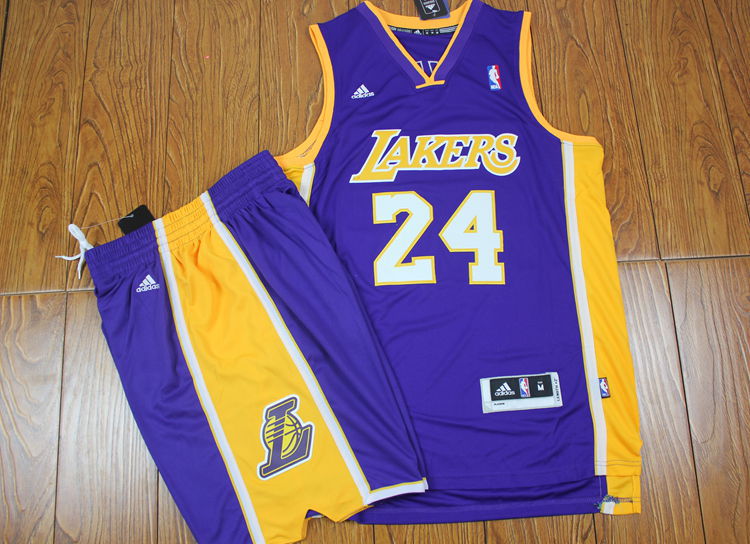 NBA Los Angeles Lakers #24 Kobe Revolution 30 Purple Jersey & Short Suit