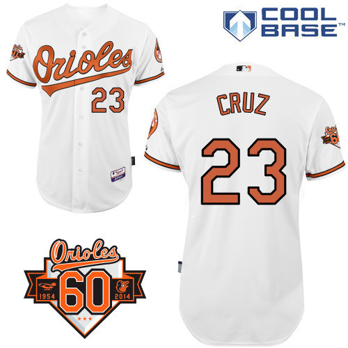 MLB Baltimore Orioles #23 Cruz White Jersey with 60th Patch