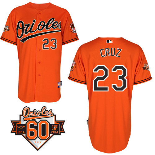 MLB Baltimore Orioles #23 Cruz Orange Jersey with 60th Patch