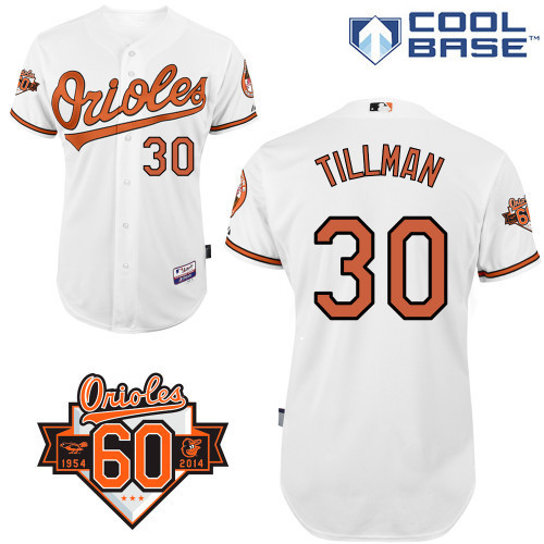 MLB Baltimore Orioles #30 Tillman White Jersey  With 60th Patch