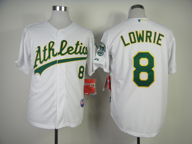 MLB Jerseys Oakland Athletics #8 Lowrie White Jersey