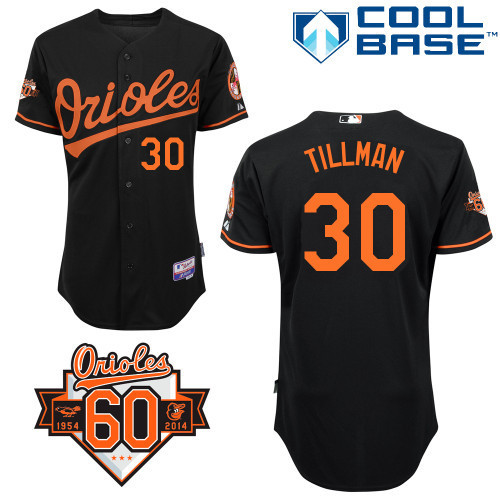 MLB Baltimore Orioles #30 Tillman Black Jersey with 60th Patch