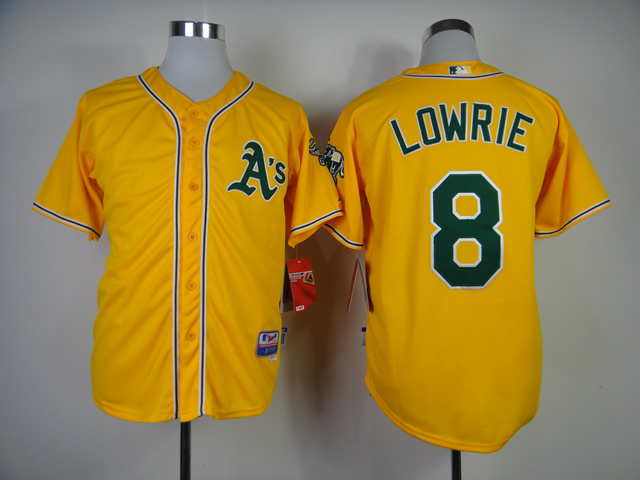 MLB Jerseys Oakland Athletics #8 Lowrie Yellow Jersey