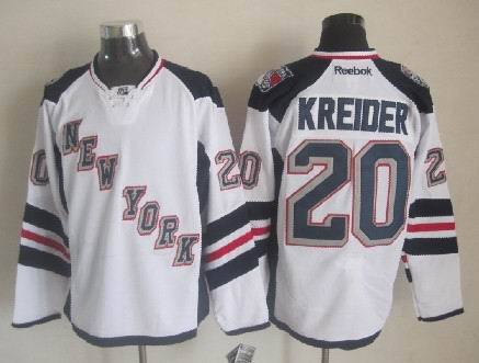 NHL New York Rangers #20 Kreider White Jersey
