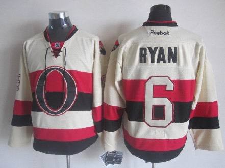 NHL Ottawa Senators #6 Bobby Ryan Cream Jersey