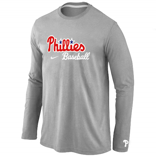 Philadelphia Phillies Long Sleeve T-Shirt Grey