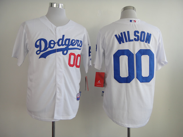 MLB Los Angeles Dodgers #00 Wilson White Jersey