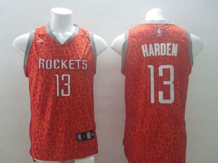 NBA Houston Rockets #13 Harden Orange Leopard Jersey