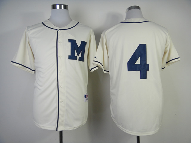 Milwaukee Brewers Authentic 4 Paul Molitor 1913 Turn Back The Clock Jersey