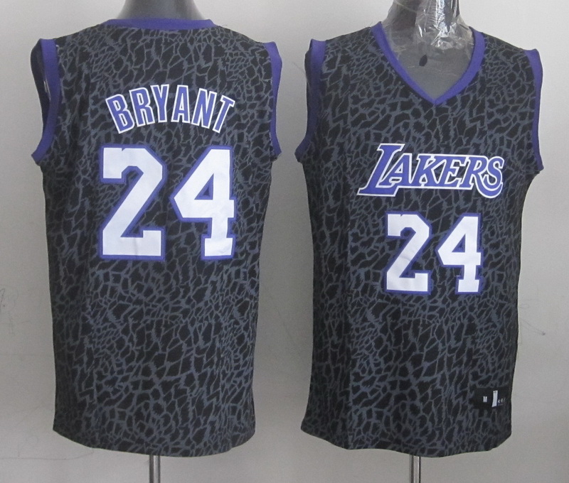 NBA Los Angeles Lakers #24 Bryant Black Leopard Jersey