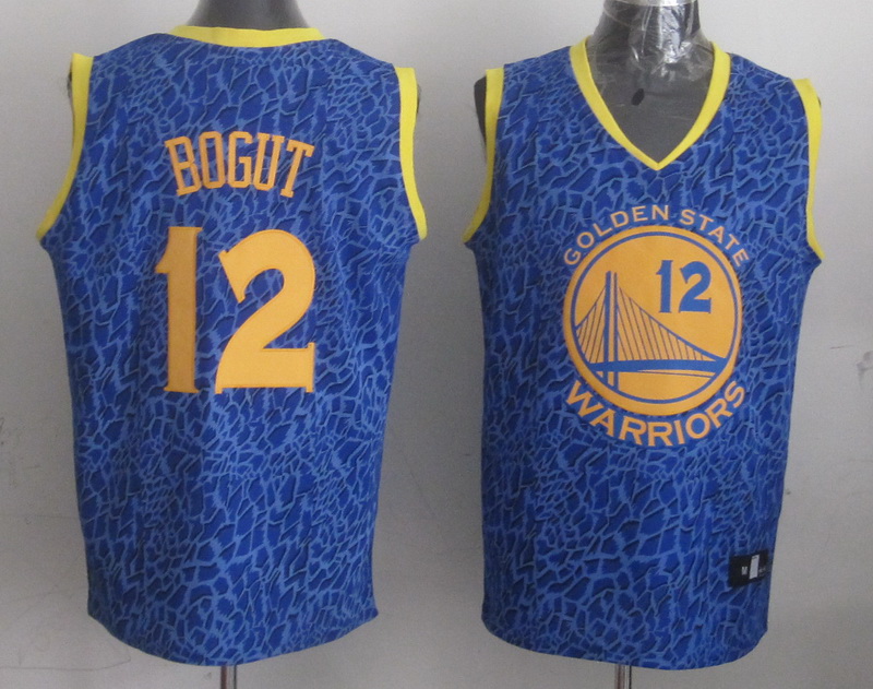 NBA Golden State Warriors #12 Bogut Blue Leopard Jersey