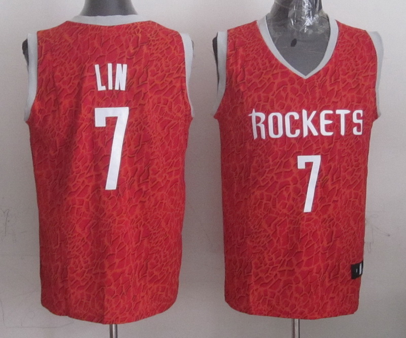 NBA Houston Rockets #7 Jeremy Lin Red Leopard Jersey