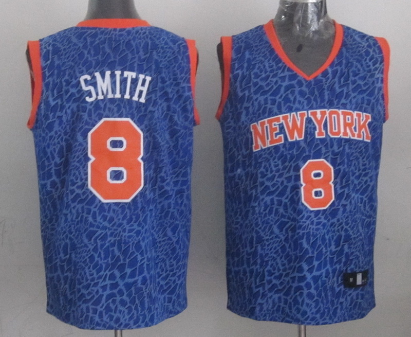 NBA New York Knicks #8 Smith Blue Leopard Jersey