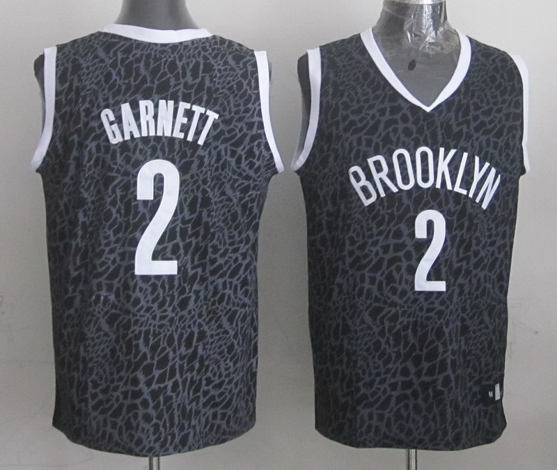 NBA Brooklyn Nets #2 Garnett Black Leopard Jersey